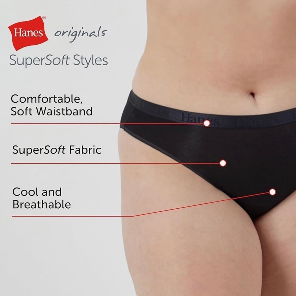 Hanes original 5pack super soft viscose from bamboo High-Low  bikini